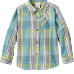 Jumping Beans Blue and Yellow Plaid Button Down Shirt NWOT